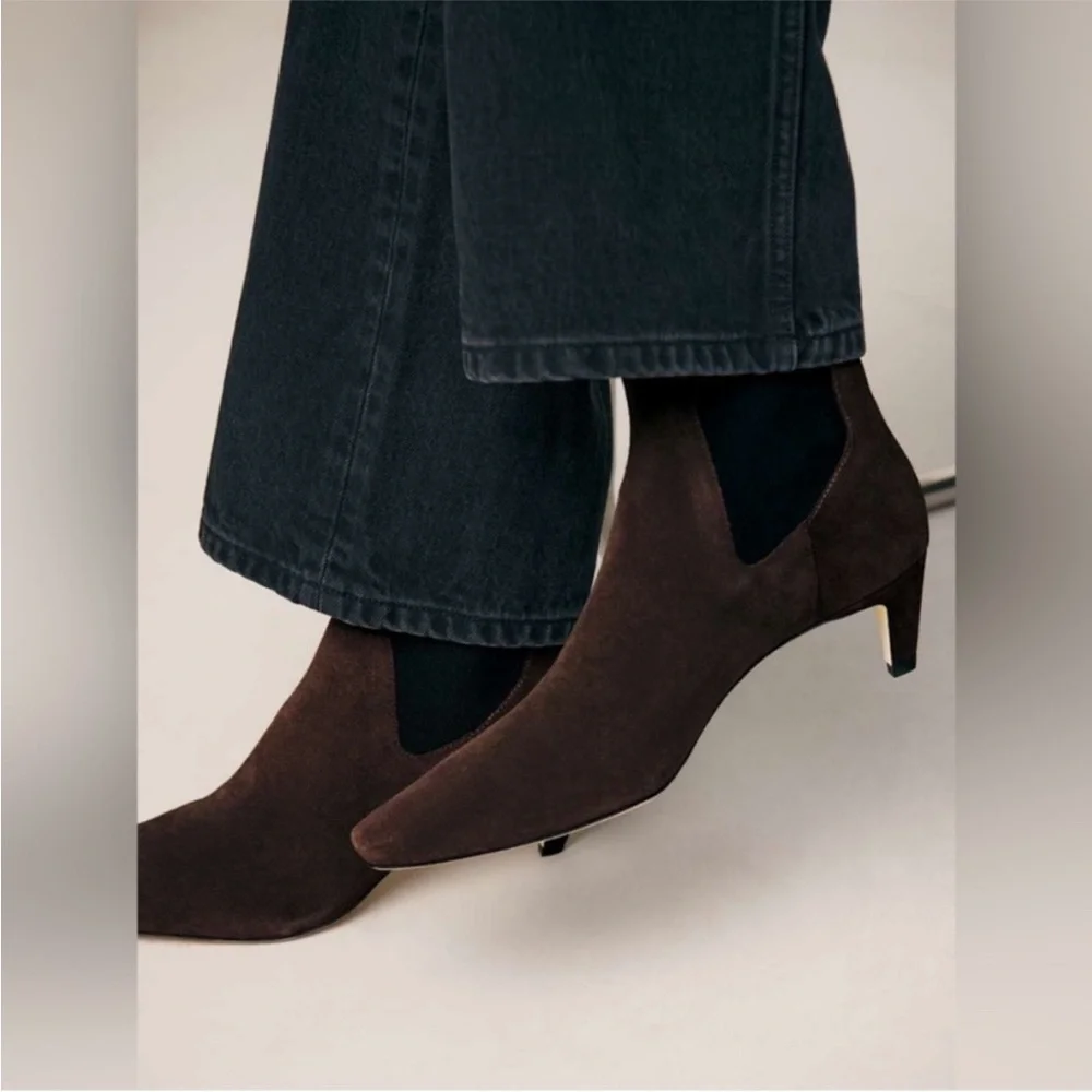 REFORMATION Roberta Ankle Boot in Boss Suede - Picture 2 of 11